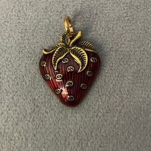 Gold and Red Strawberry Pendant